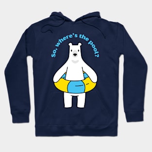 Cute white bear with swimming ring Hoodie